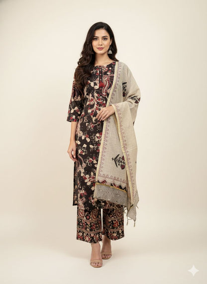 Premium Cotton With Chanderi Dupatta Set  CS0165