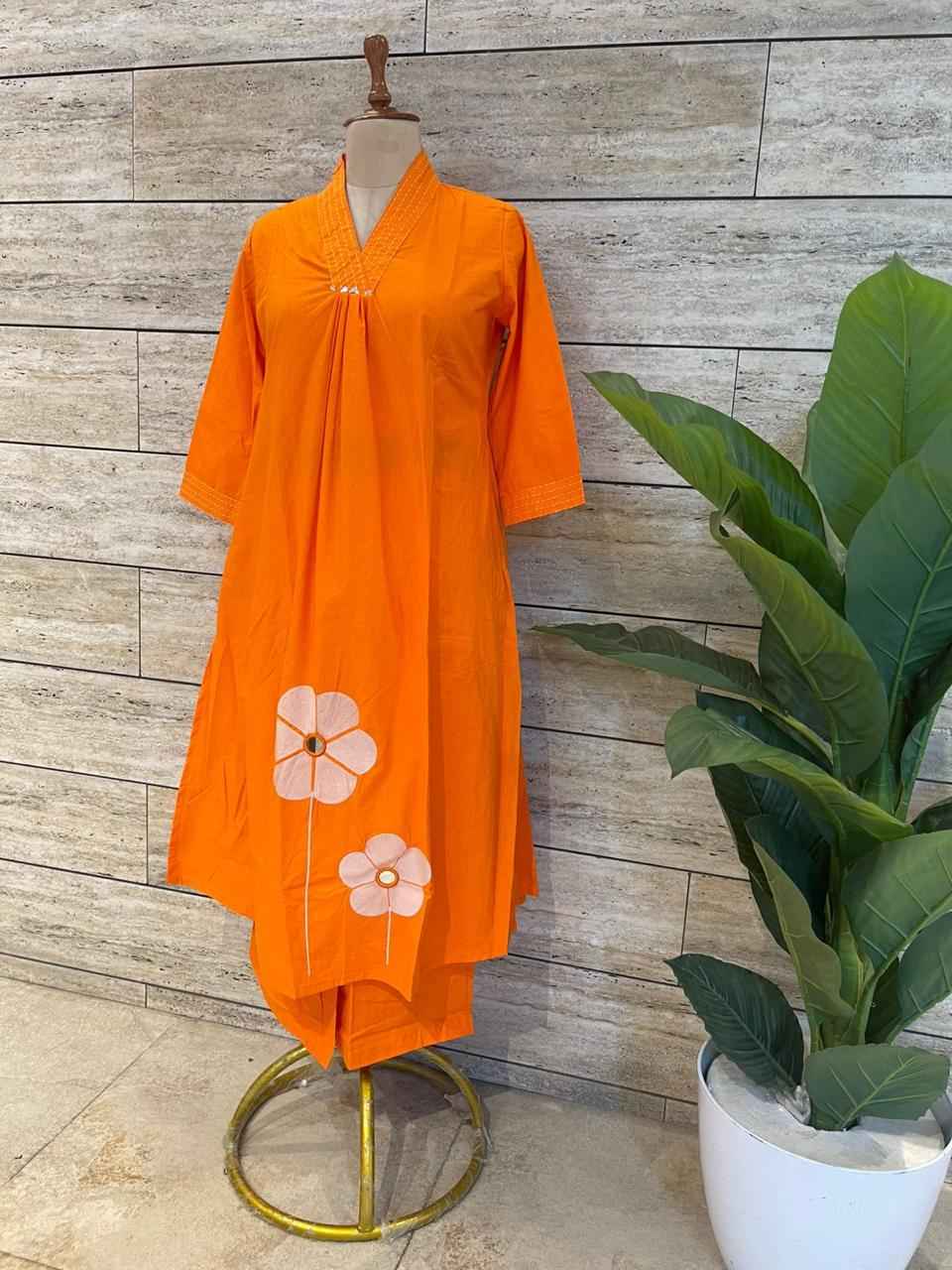 Premium cotton A-line pent set with pach work