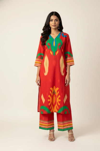 Pure Cotton  Digital Print Two Piece Pant Set PS0154