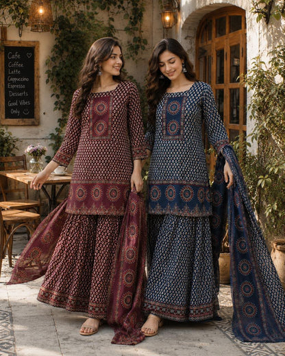 Premium Cotton dupatta set with divider