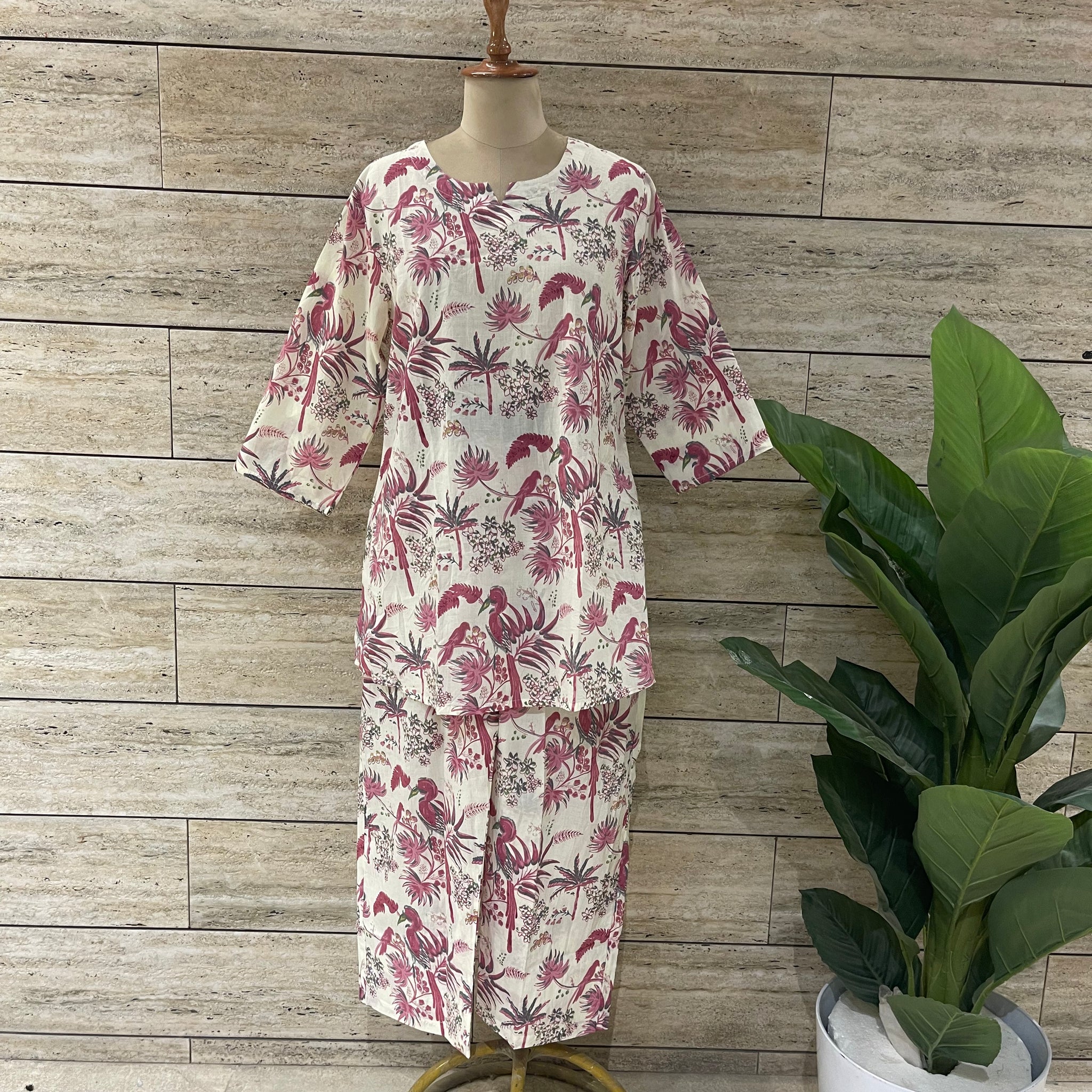Pure Cotton Floral Print Co Ord Set Plus Size COS007