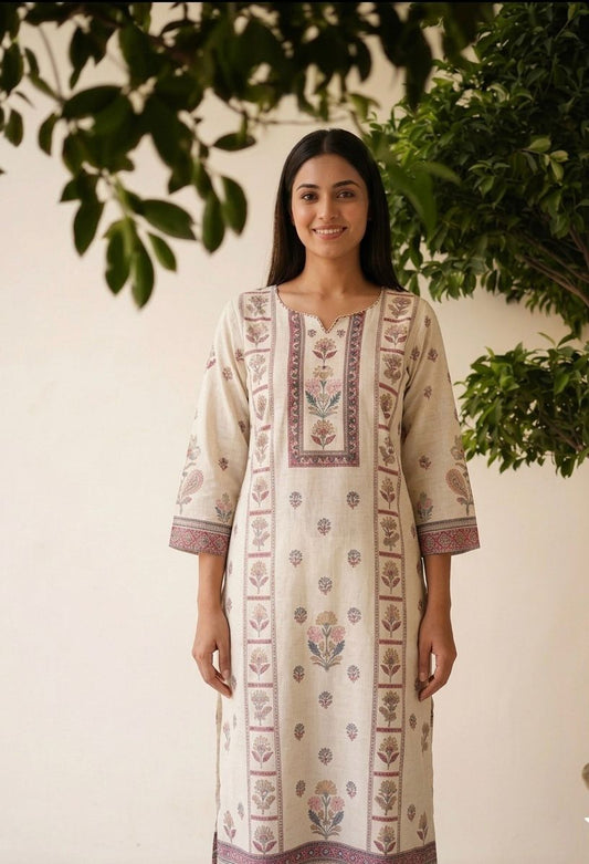 Pure Linen Premium Dupatta Set LN009
