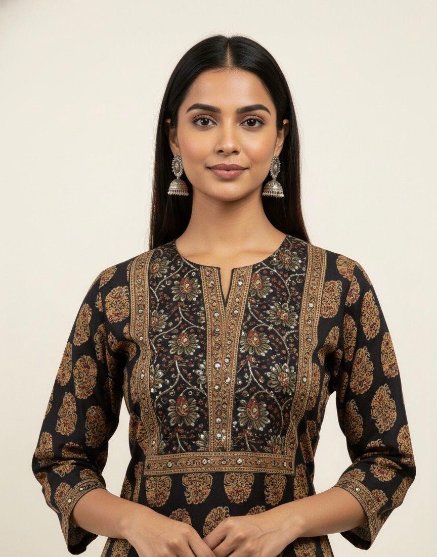 Premium cotton ajrak print dupatta set