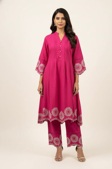 Pure cotton with embroidery pent set PS054