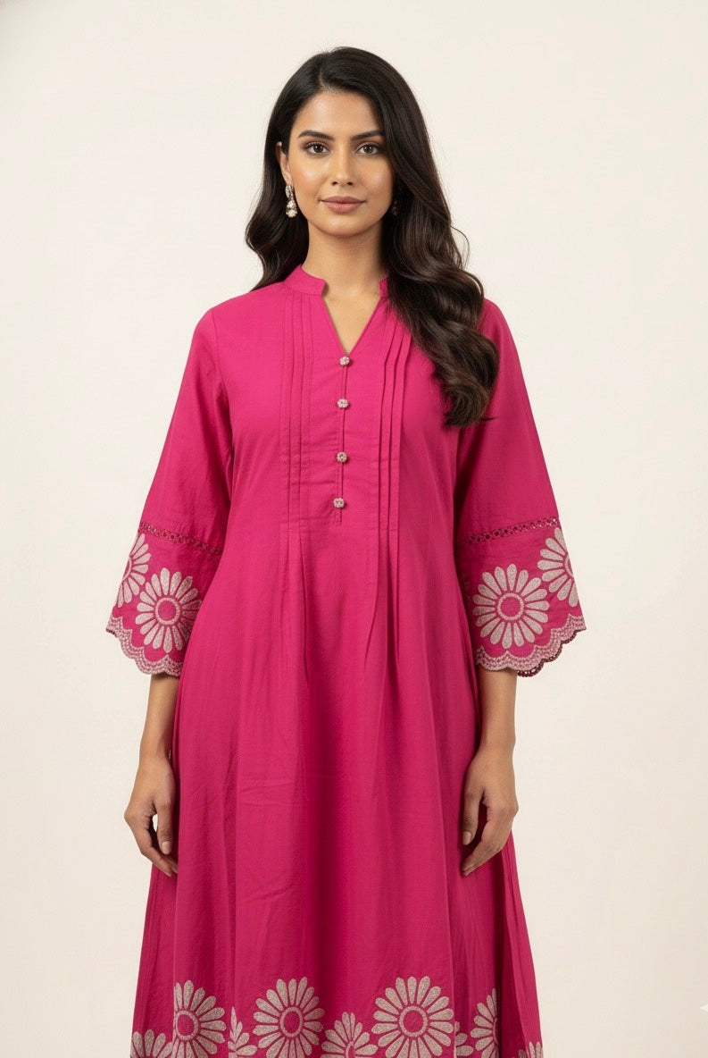 Pure cotton with embroidery pent set PS054