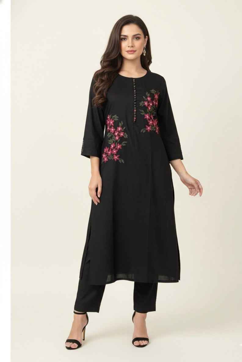 Pure Cotton Three Piece Dupatta Set  CS0190