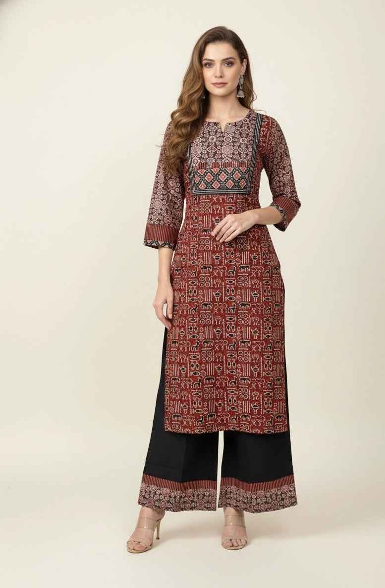 Pure Cotton Ajrakha Print Dupatta Set  CS0189