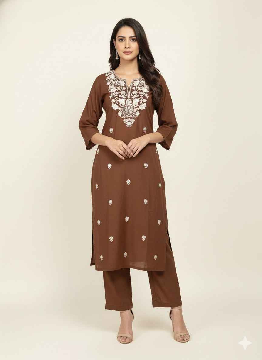 Pure Cotton Three Piece Dupatta Set with embroidery CS0194