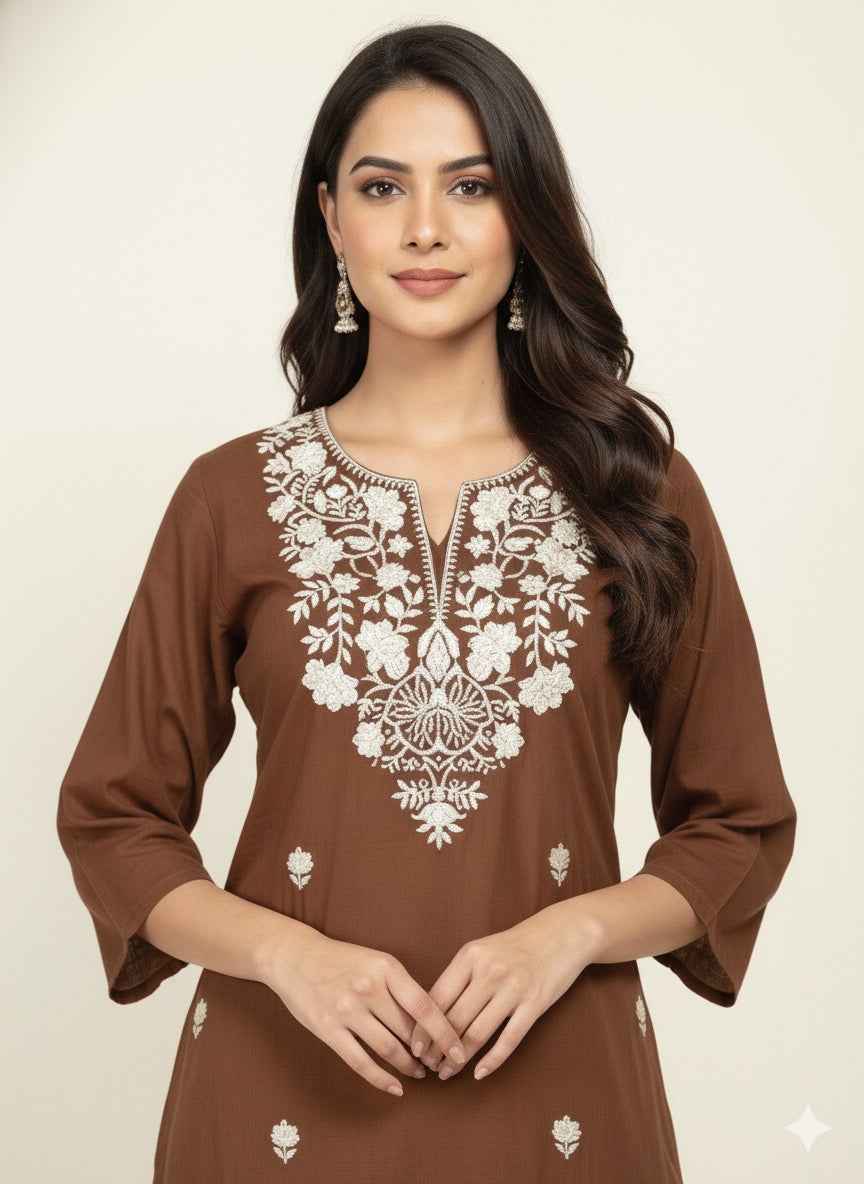 Pure Cotton Three Piece Dupatta Set with embroidery CS0194