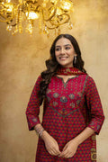 Pure Cotton Block Print Dupatta Set