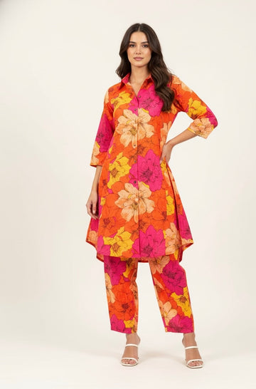 Floral Print Pure Cotton Long Co Ord Collection  FL0138