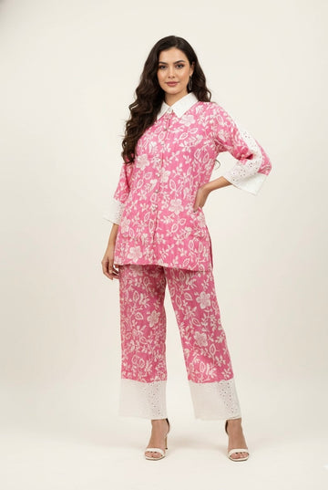 Pure Muslin Two Piece Co Ord Set    FL0127