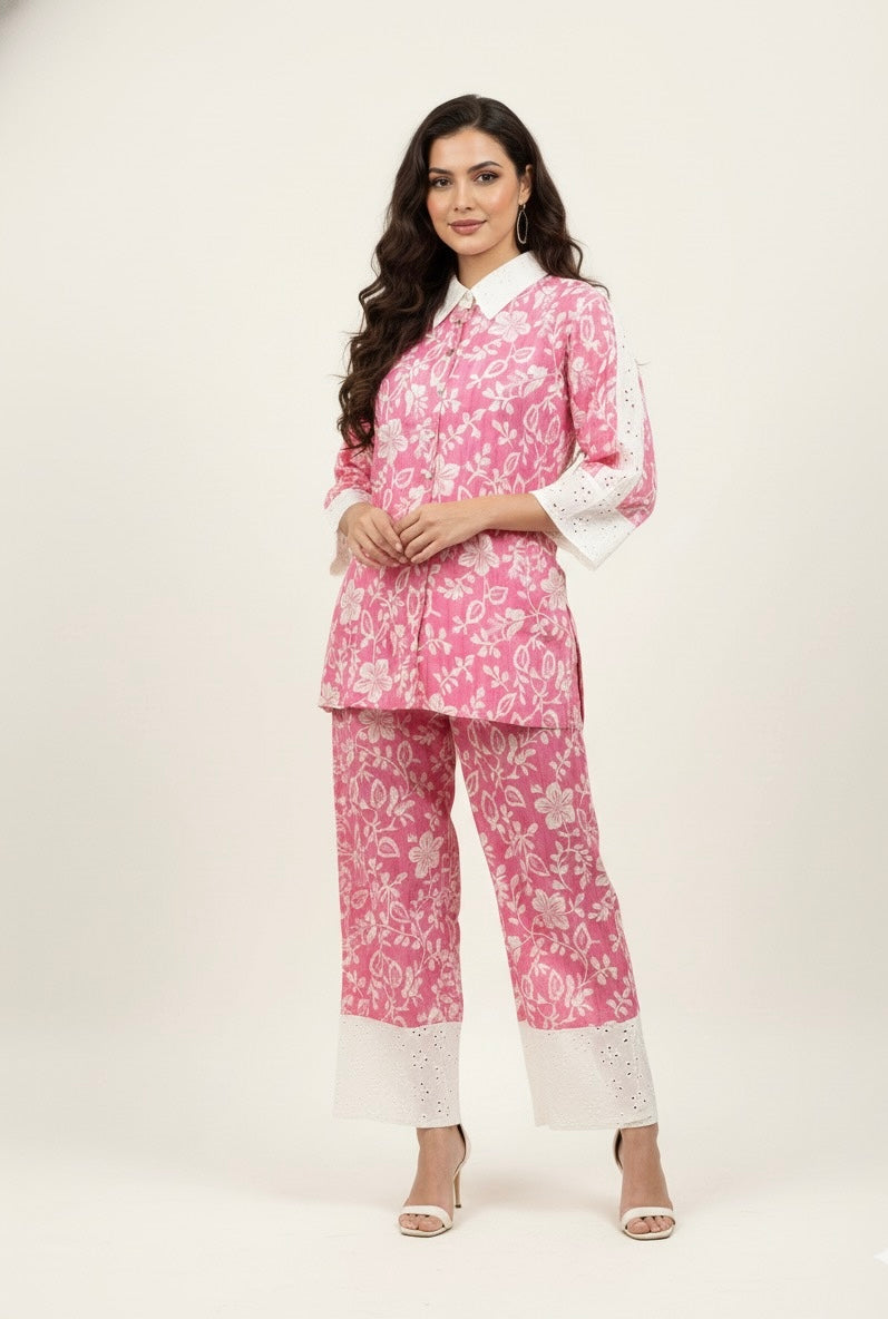 Pure Muslin Two Piece Co Ord Set    FL0127