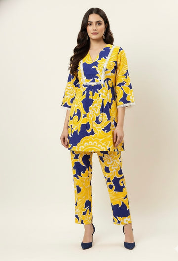 Floral Print Pure Cotton Two Piece Co Ord Set  FL0128