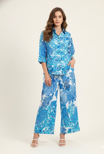 Floral Print Pure Cotton Two Piece Co Ord Set   FL0132