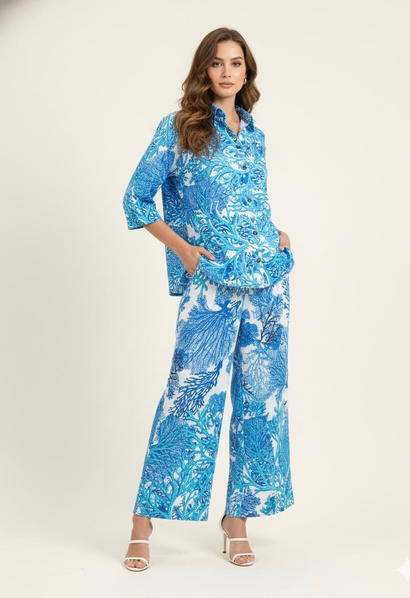 Floral Print Pure Cotton Two Piece Co Ord Set   FL0132