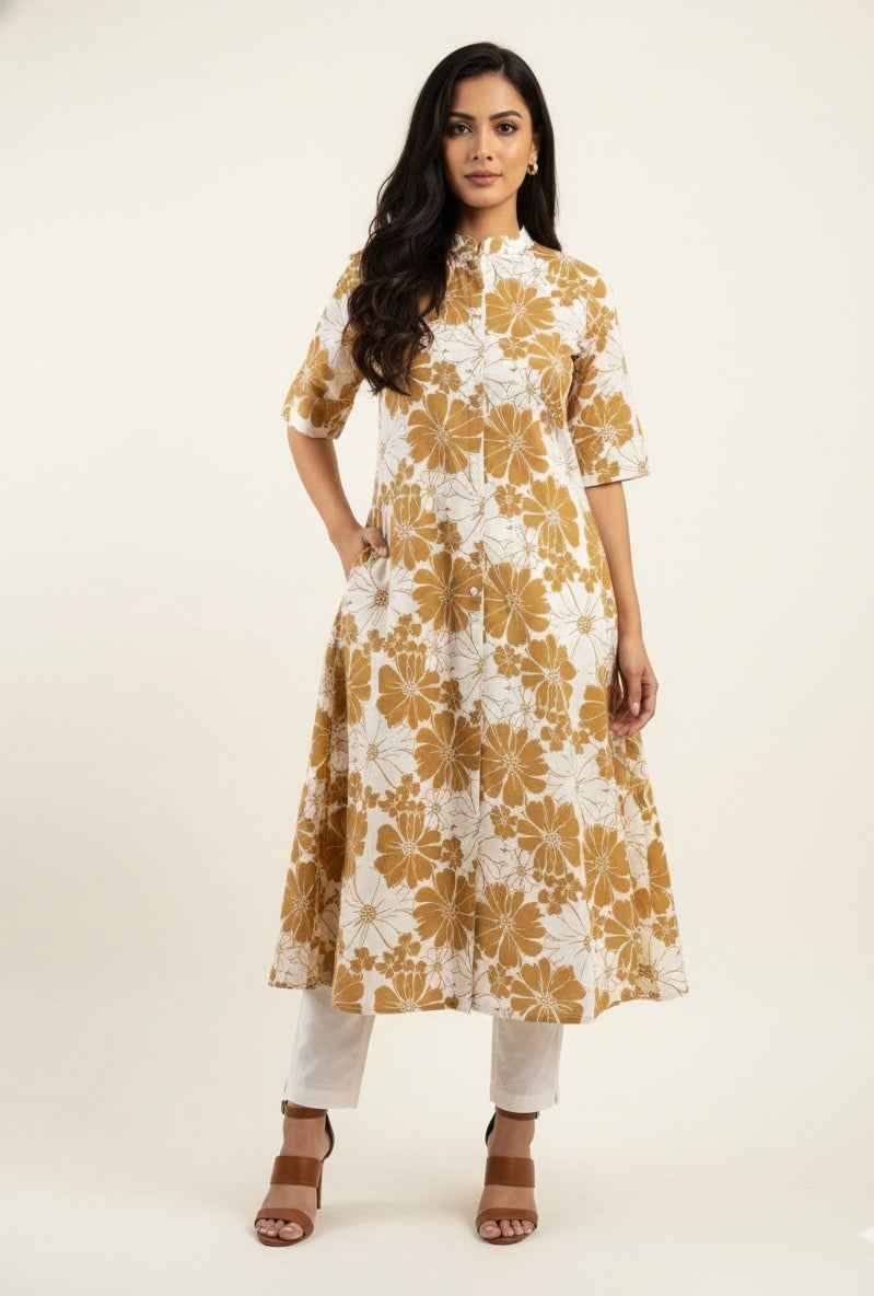 Pure Cotton Flex A Line Only Kurtas ( Limited Size ) OK091