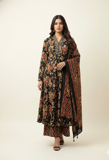 Pure Cotton Three Piece Anarkali Suits   FL0181