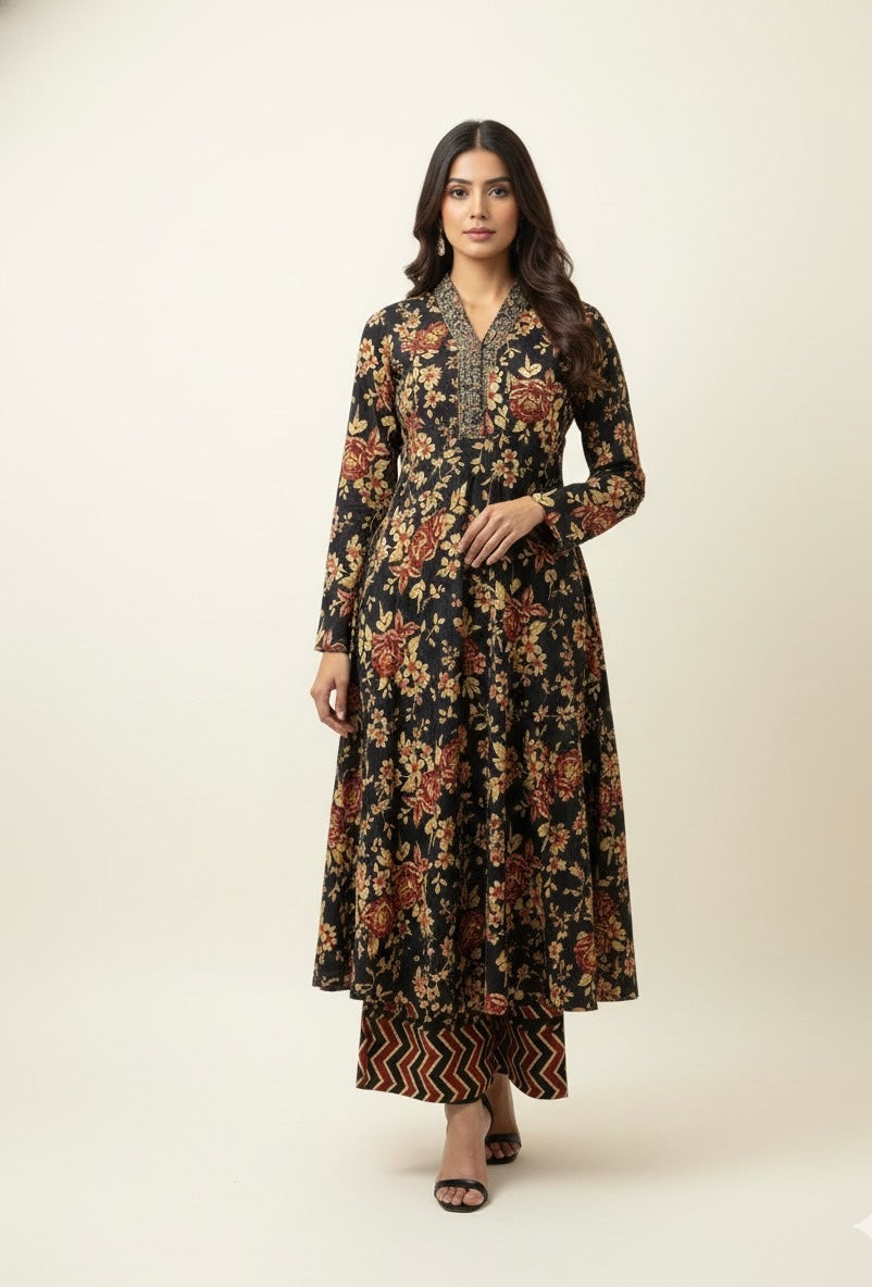 Pure Cotton Three Piece Anarkali Suits   FL0181