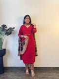 Cotton Flex Solid Base Dupatta Set