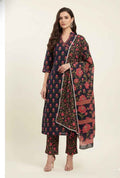 Three Piece Pure Cotton Angrakha Style Dupatta Set ANG004