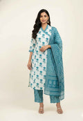 Three Piece Pure Cotton Angrakha Style Dupatta Set ANG006