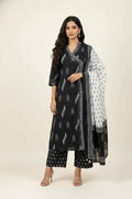 Three Piece Pure Cotton Angrakha Style Dupatta Set ANG008