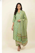 Three Piece Pure Cotton Angrakha Style Dupatta Set ANG009