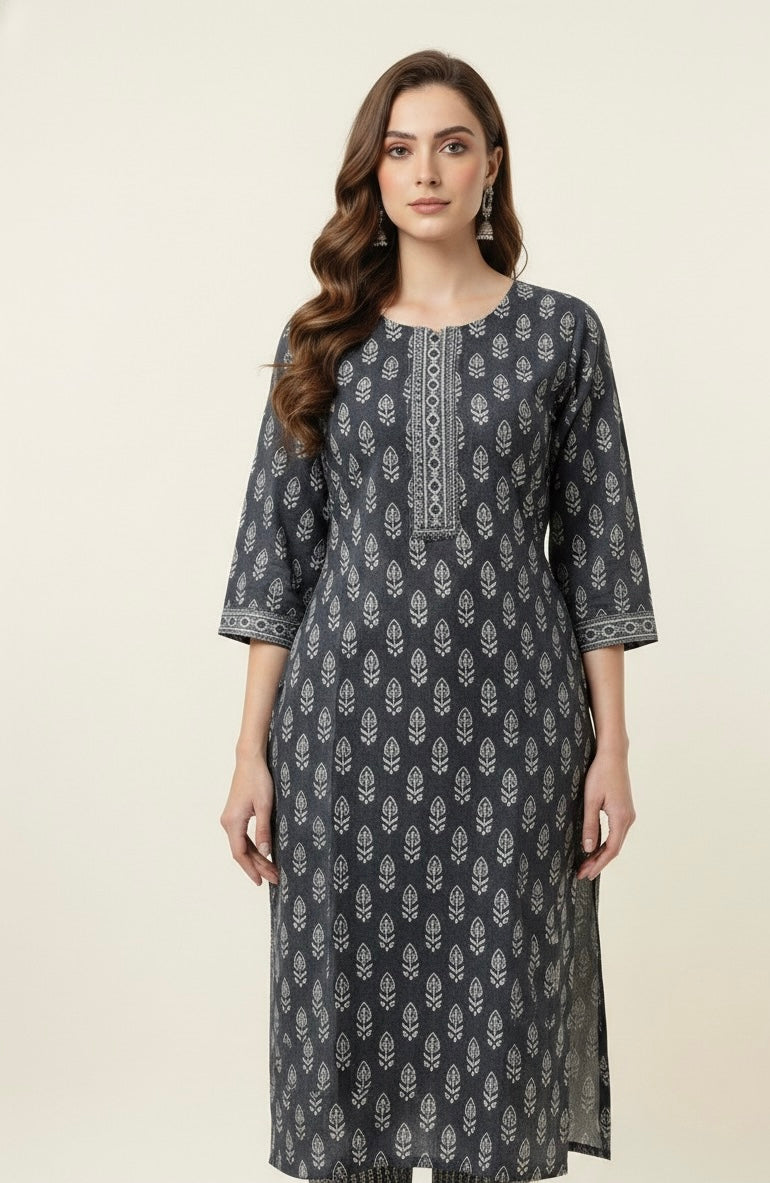 Pure Cotton Floral Print Three Piece Dupatta Set CS0209