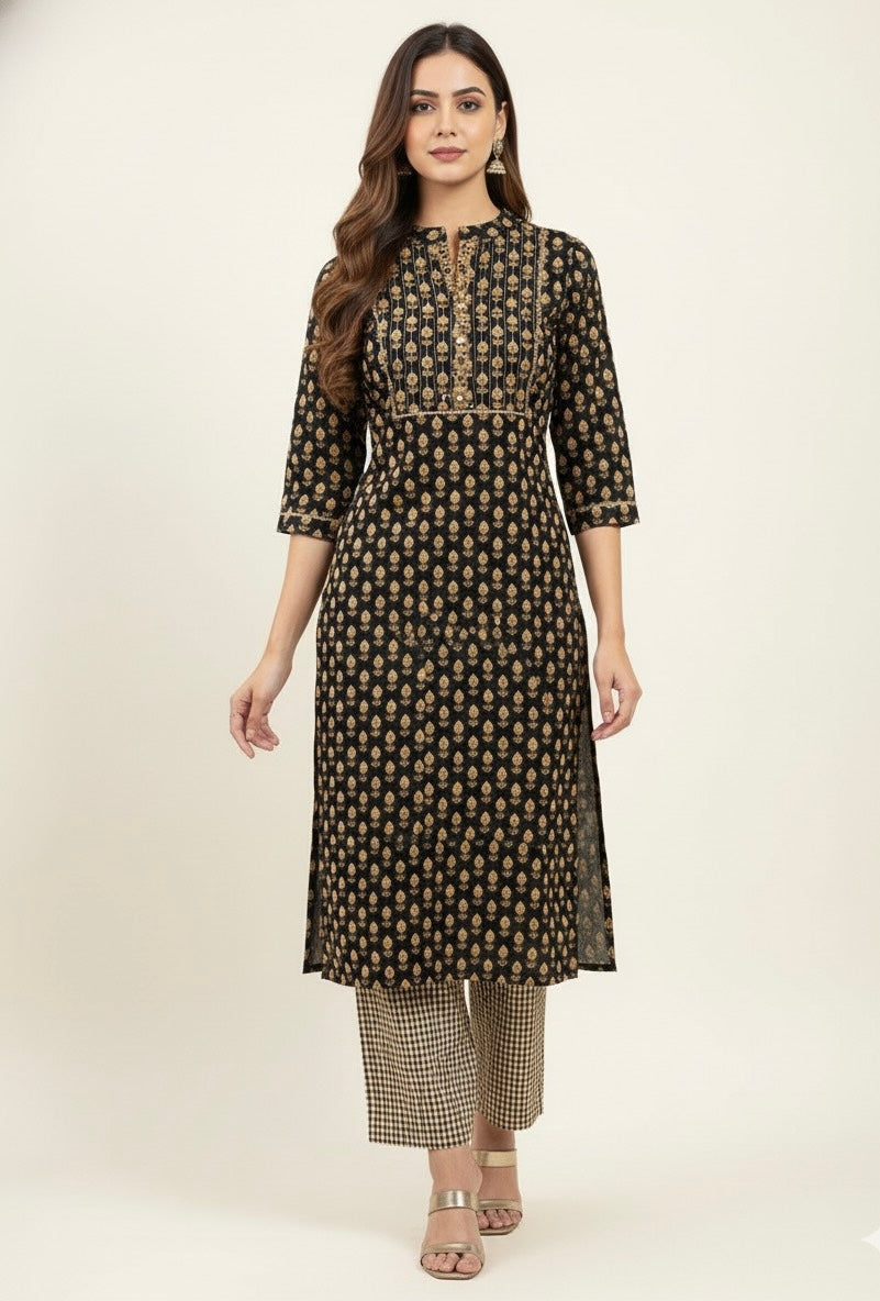 Pure Cotton Floral Print Three Piece Dupatta Set CS0202