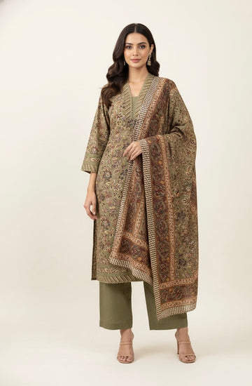 Pure Cotton Floral Print Three Piece Dupatta Set CS0199