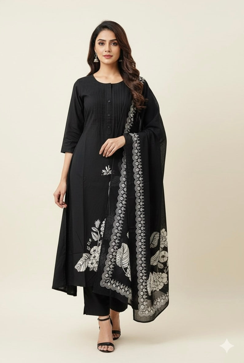 Pure Cotton A Line Dupatta Set CS0200