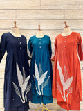 Cotton Flex Two Piece Pant Set With Embroidery