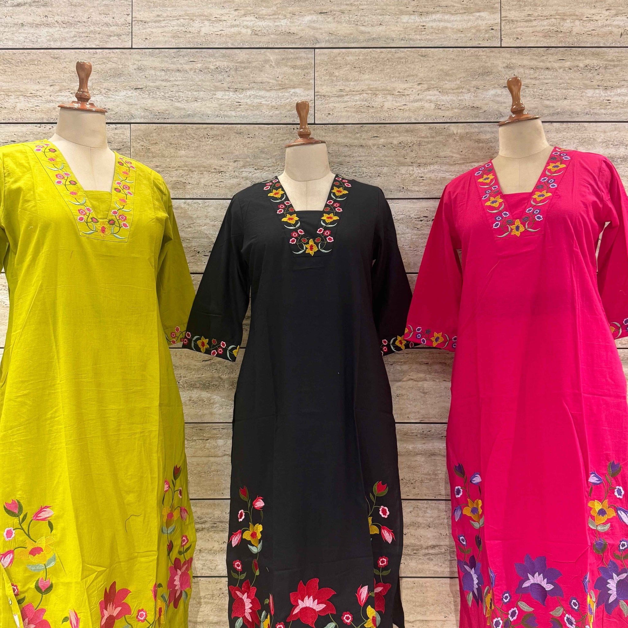 Pure Cotton Two Piece Pant Set With Embroidery