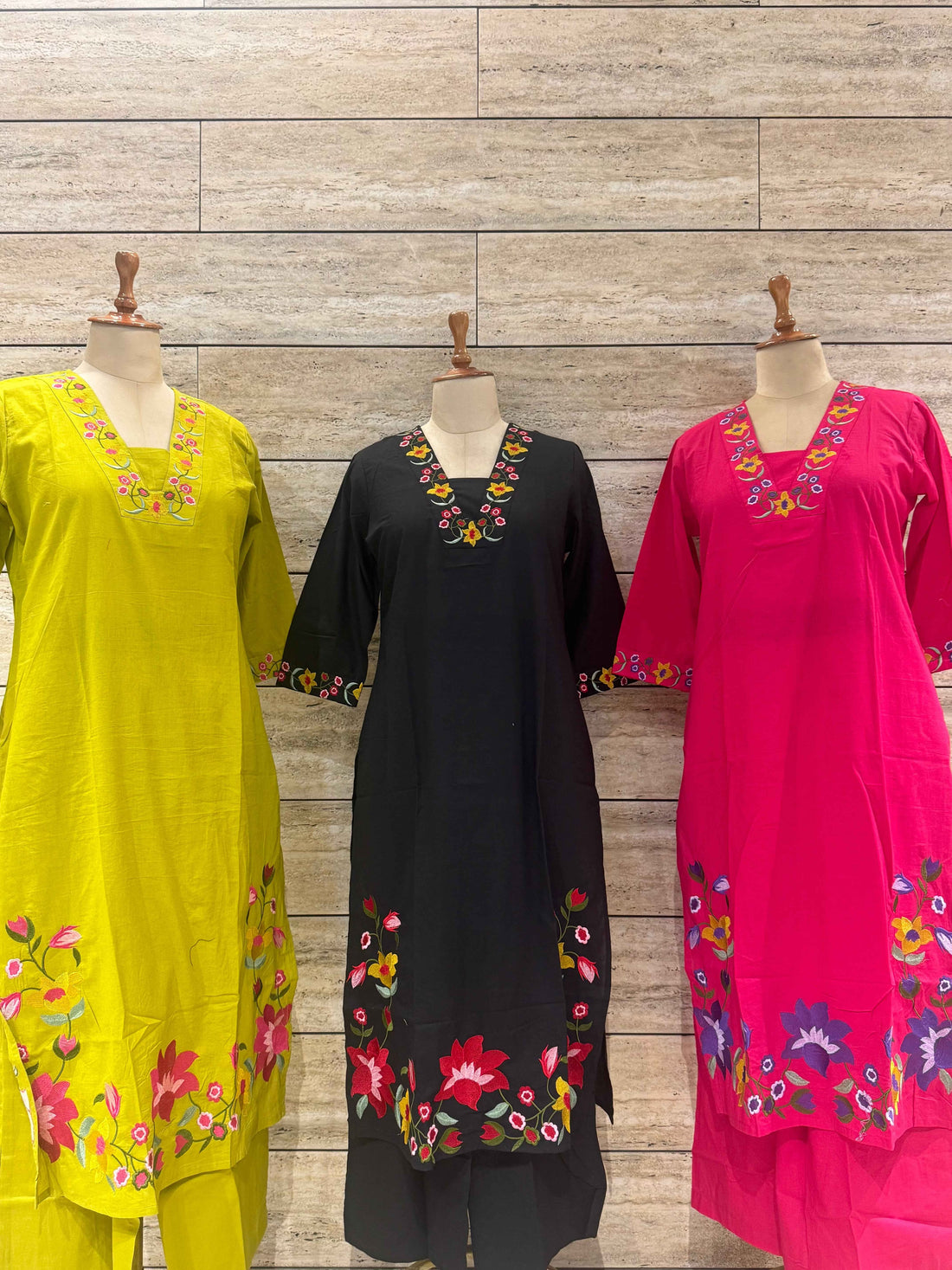 Pure Cotton Two Piece Pant Set With Embroidery