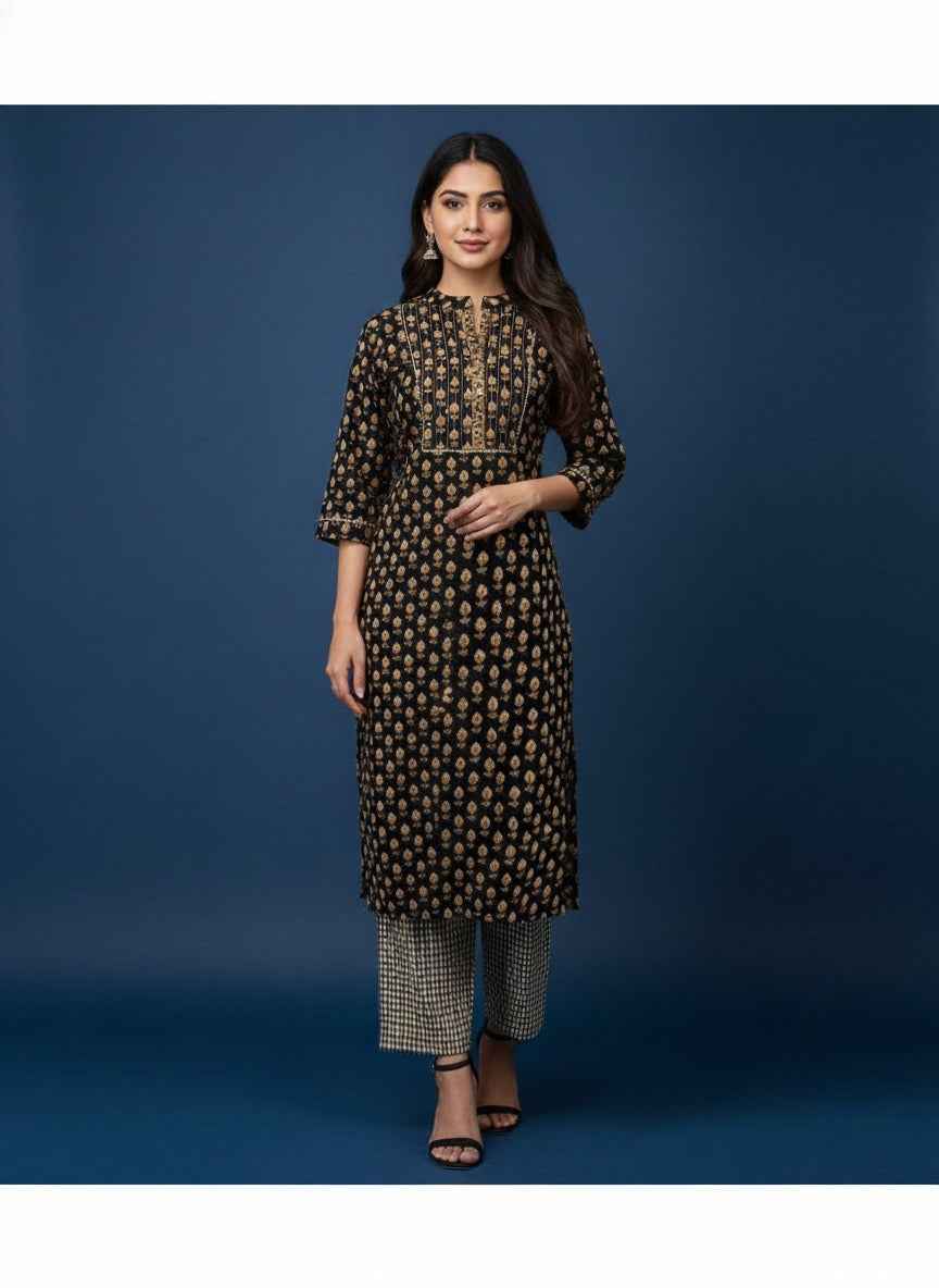 Pure Cotton Floral Print Three Piece Dupatta Set CS0202