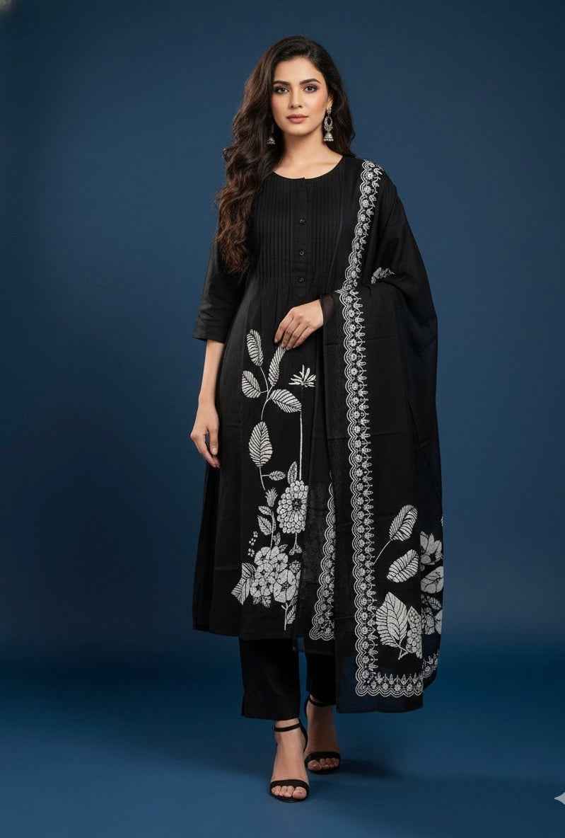 Pure Cotton A Line Dupatta Set CS0200