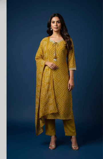 Pure Cotton Three Piece Dupatta Set CS0221