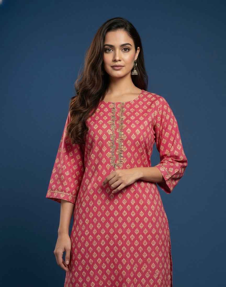 Pure Cotton  Three Piece Dupatta Set CS0220