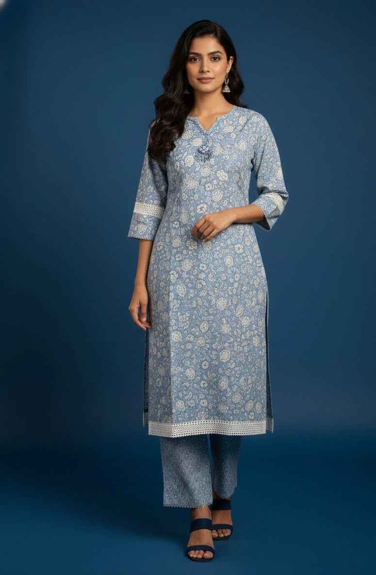 Pure Cotton  Three Piece Dupatta Set CS0219