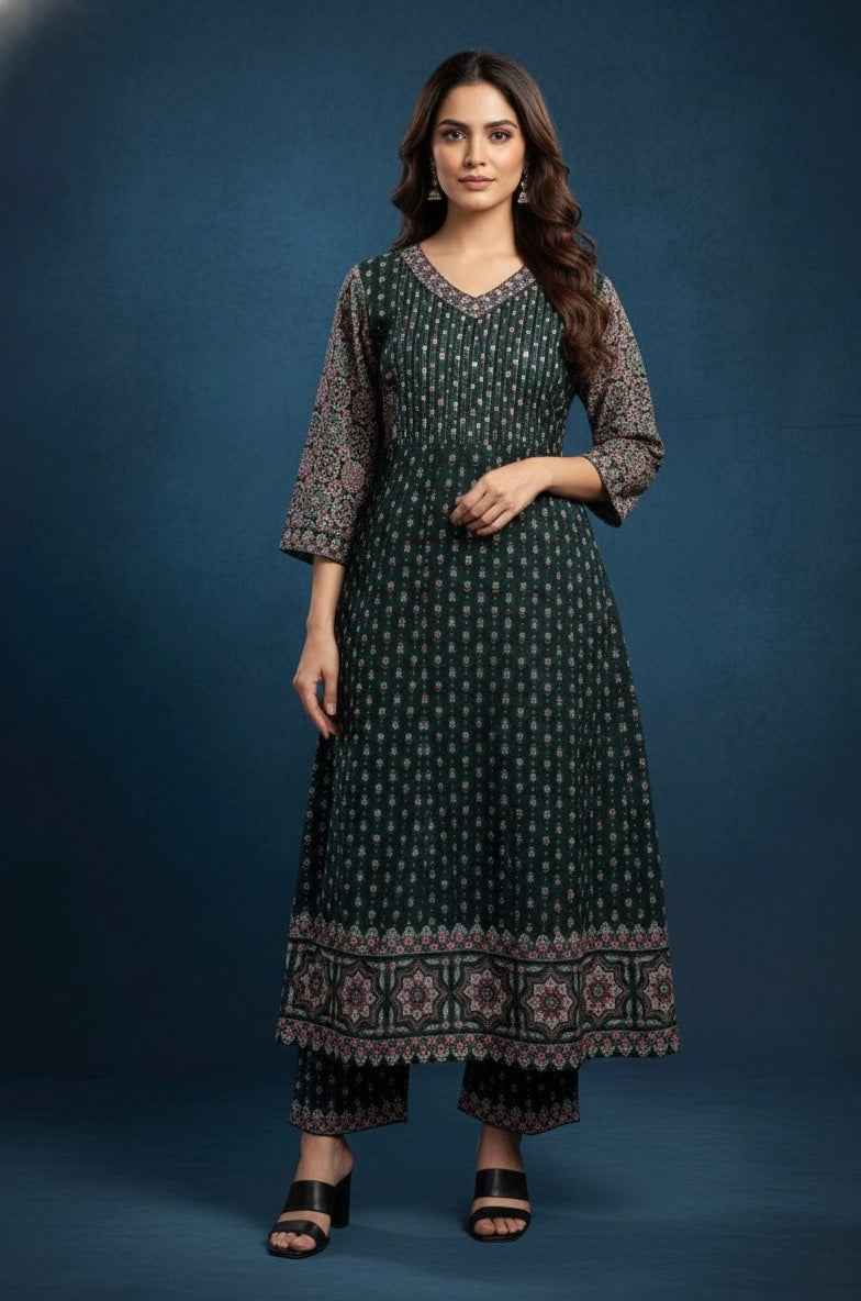 Pure Cotton Three Piece Dupatta Set CS0216