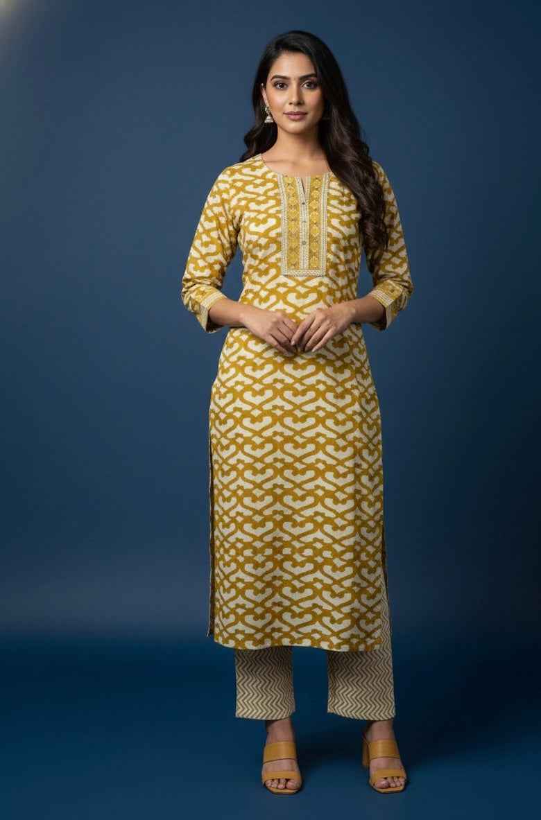 Pure Cotton Three Piece Dupatta Set CS0224