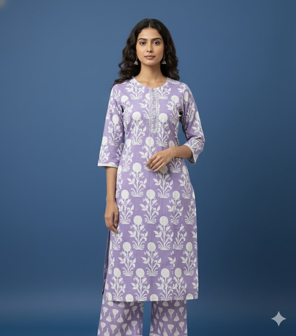 Pure Cotton  Three Piece Dupatta Set CS0197