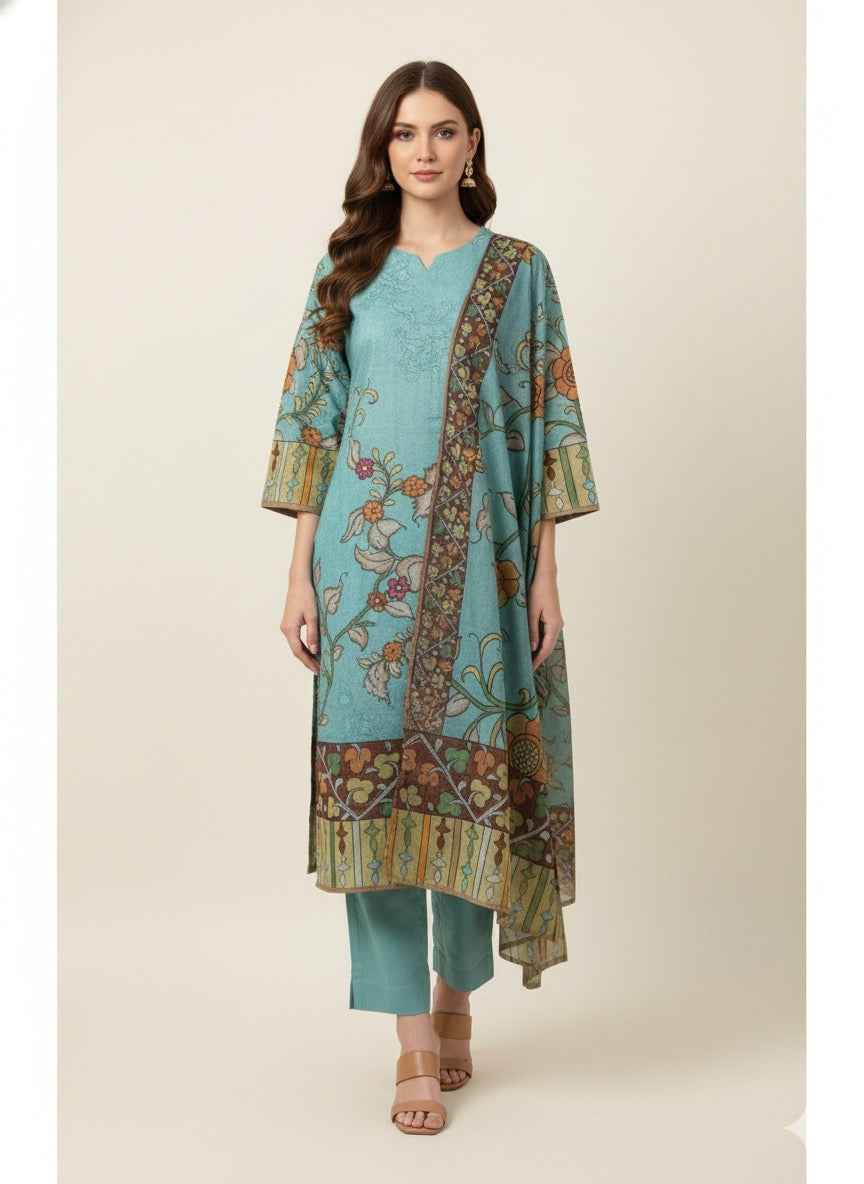 Pure Cotton Three Piece Digital Print Dupatta Set CS0232