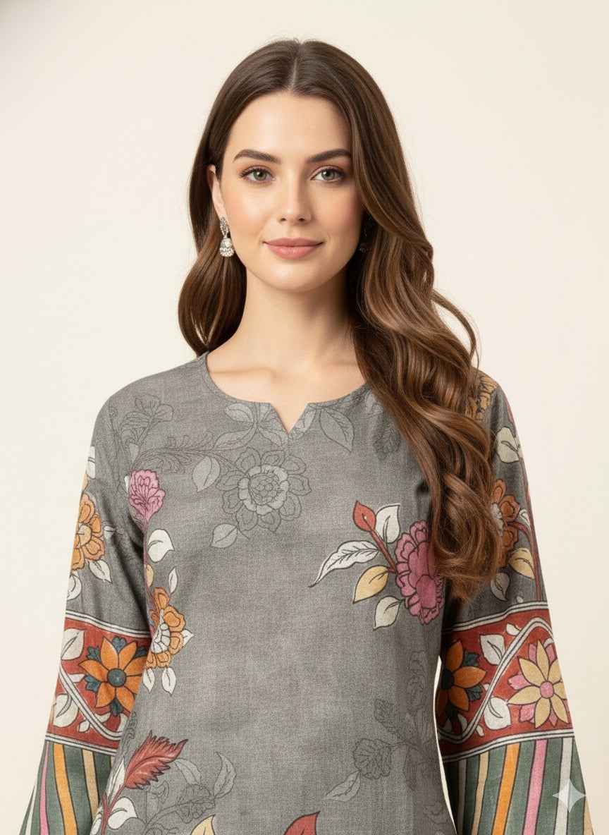 Pure Cotton Three Piece Digital Print Dupatta Set CS0228