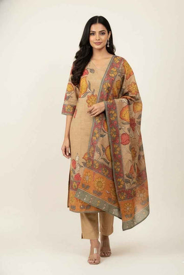 Pure Cotton Three Piece Digital Print Dupatta Set CS0226