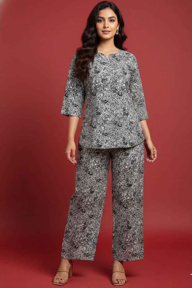 Pure Cotton Two Piece Co Ord Set C0S080