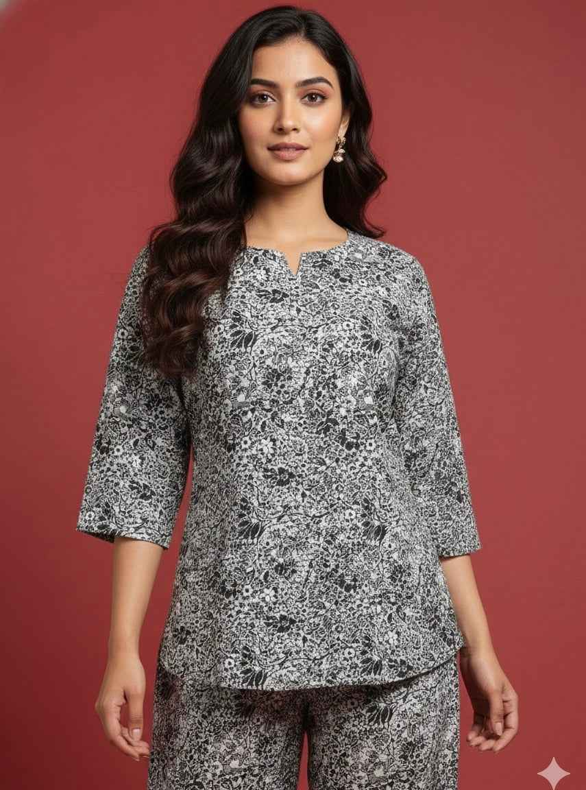 Pure Cotton Two Piece Co Ord Set C0S080