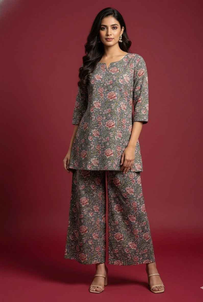 Pure Cotton Two Piece Co Ord Set COS076