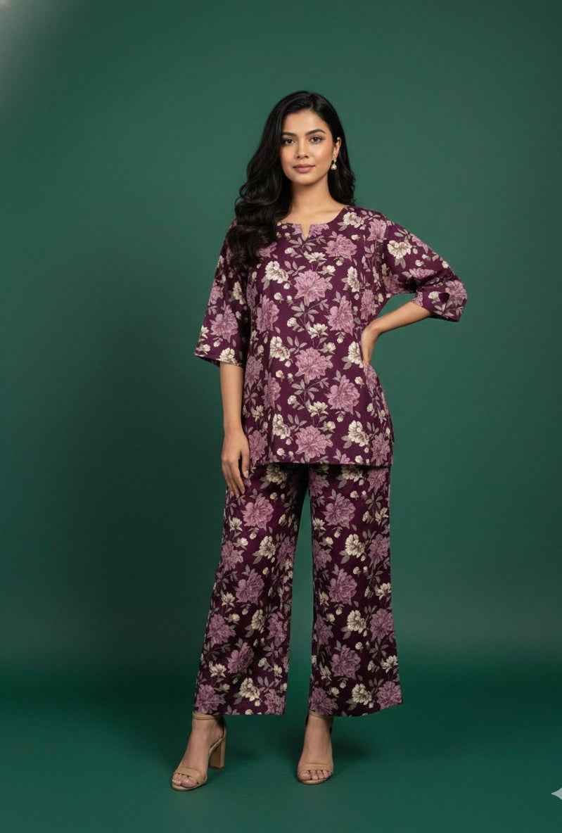 Pure Cotton Two Piece Co Ord Set COS077